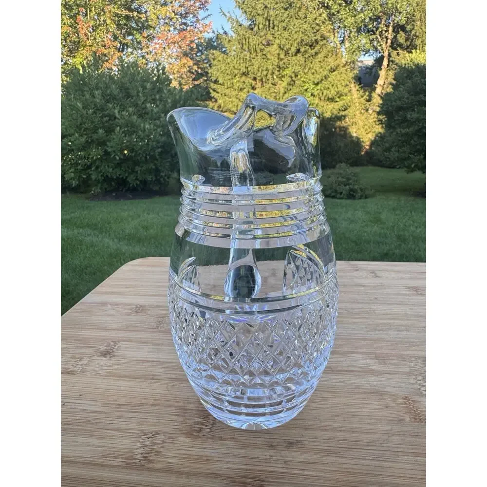 Vintage Waterford Crystal Martini Pitcher With Ice Lip Made in Ireland 7-1/4” H